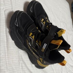 Kids Black and Yellow Sneakers